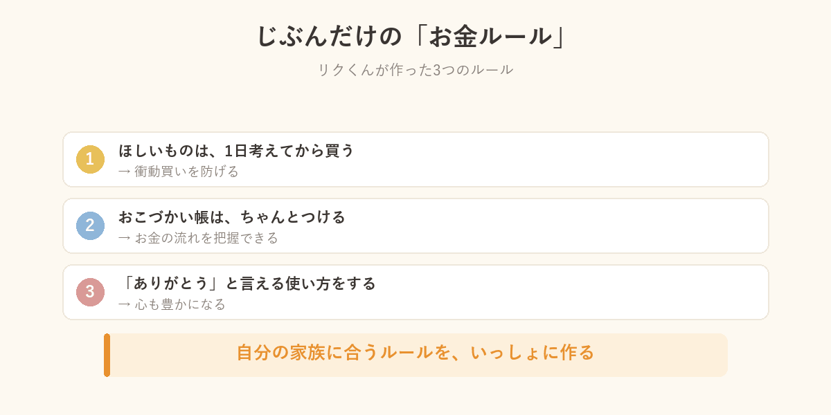 じぶんだけのお金ルールの例を示した図解